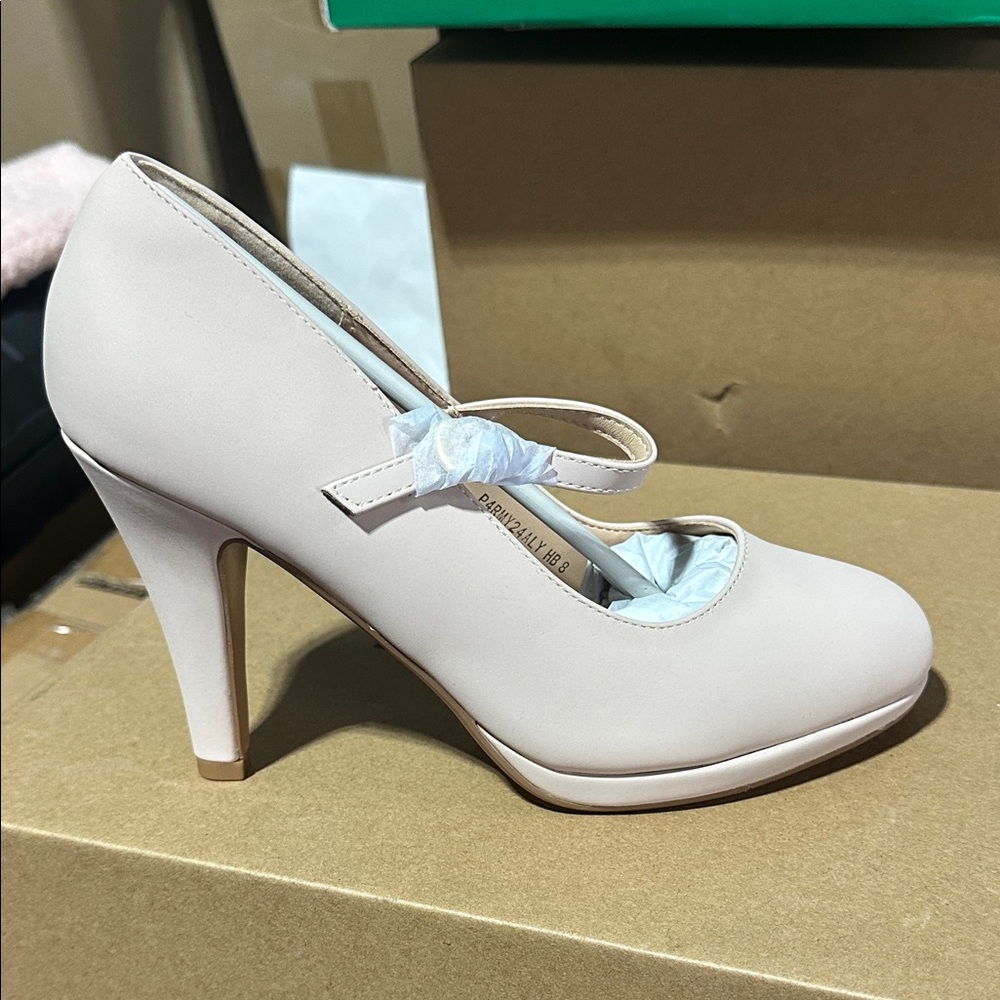 Elegant Cream High Heel Pumps